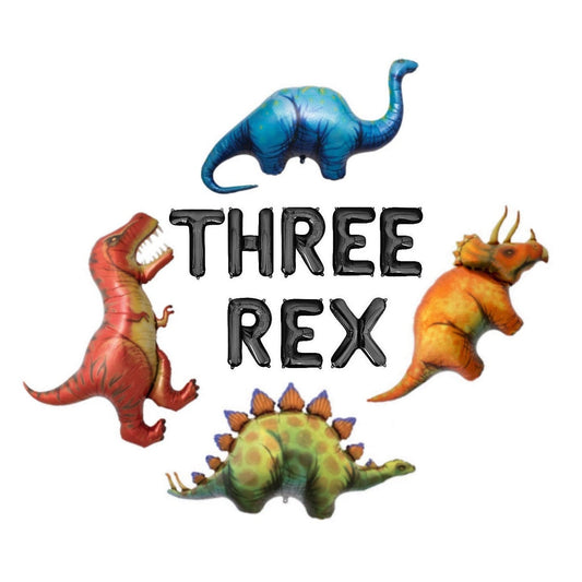 Three Rex Dinosaur Themed Letter Balloon Kit