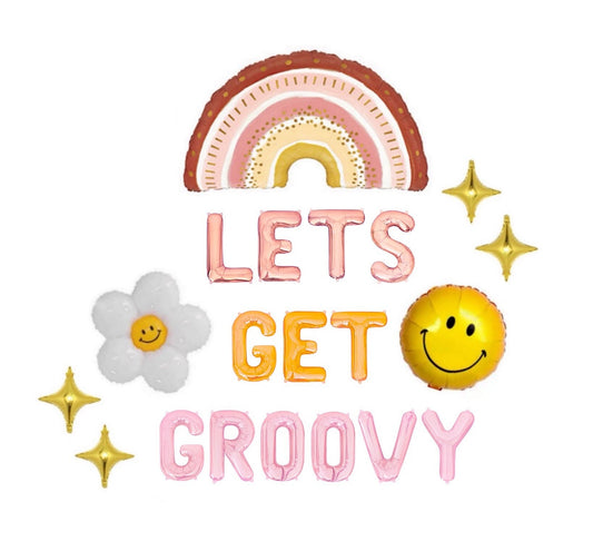 Boho Lets Get Groovy Bach Letter Balloon Kit