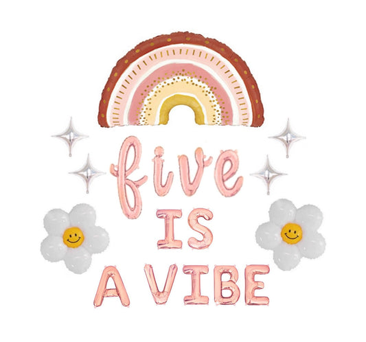 Boho Five Is A Vibe Birthday Letter Balloon Kit