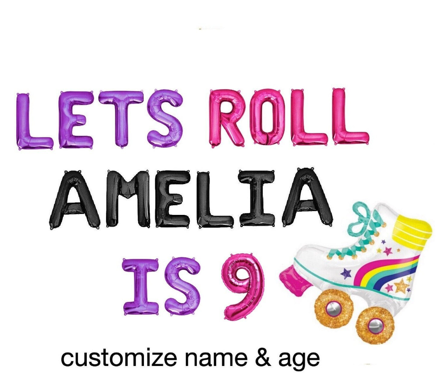 Lets Roll Custom 90s Themed Birthday Letter Balloon Kit