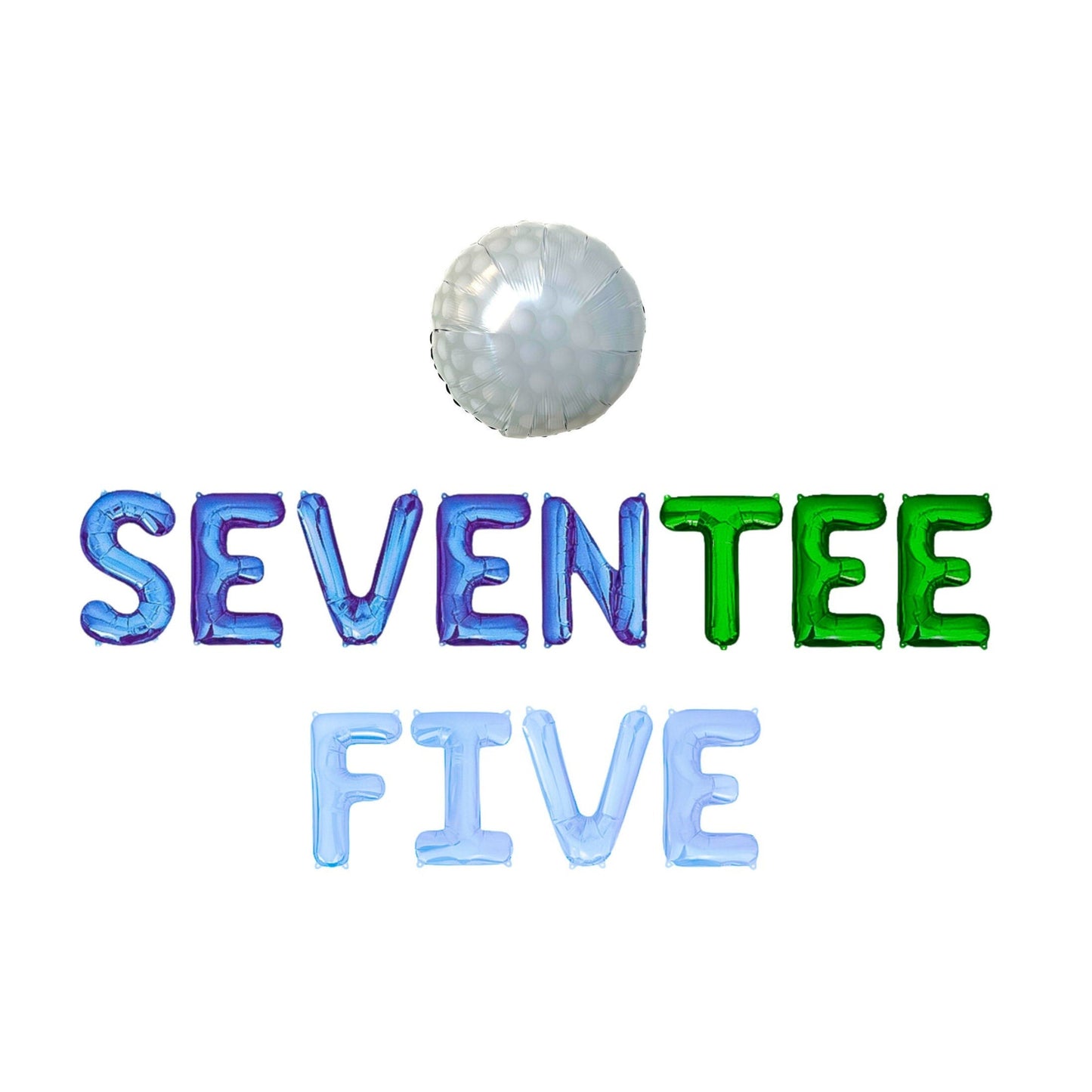 SevenTee Five 75th Birthday Golf Letter Balloon Kit