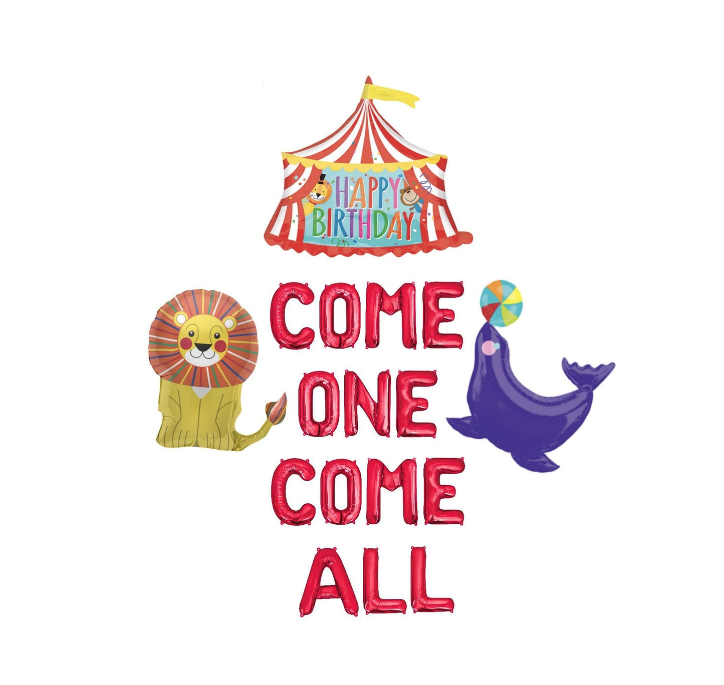 Come One Come All Circus Themed Letter Balloon Kit