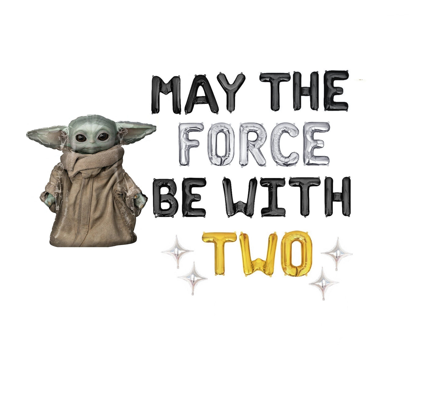 May The Force Be With Two Letter Balloon Kit