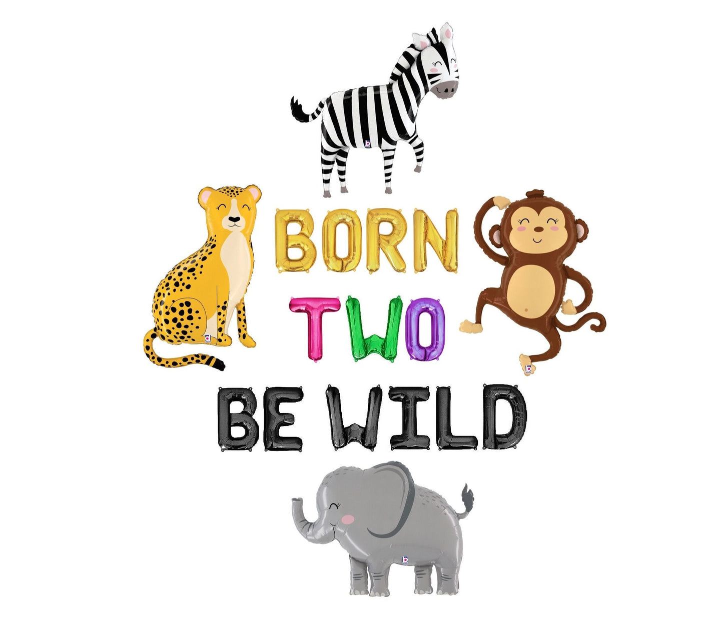 Born Two Be Wild 2nd Birthday Letter Balloon Kit