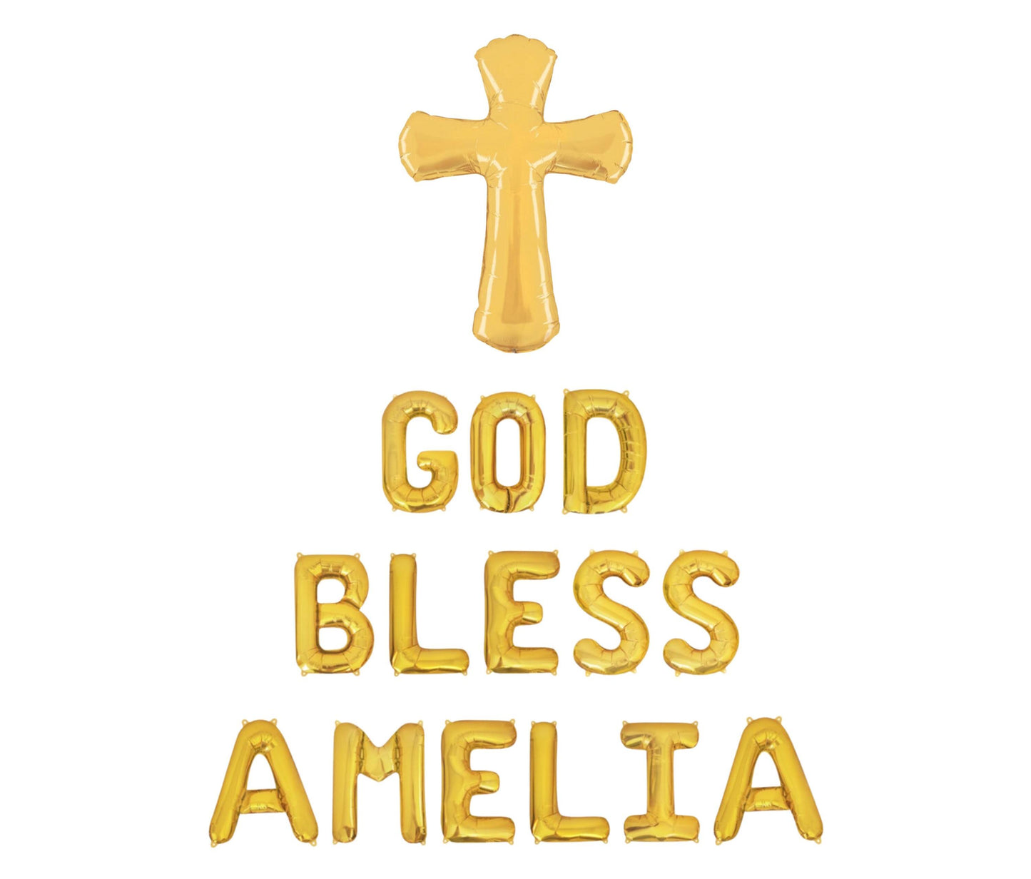 God Bless Baptism Custom Name Letter Balloon Kit