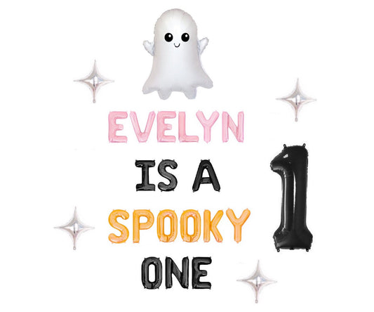 Custom Name is Spooky One Halloween Letter Balloon Kit