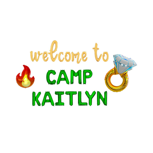 Welcome to Camp Custom Name Letter Balloon Kit