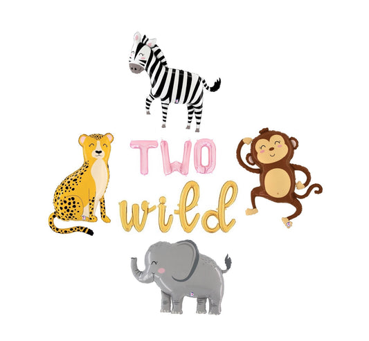 Two Wild Jungle Animal Letter Balloon Kit