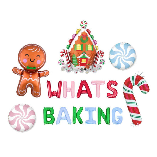 Whats Baking Multi-Colored Christmas Themed Letter Balloon Kit