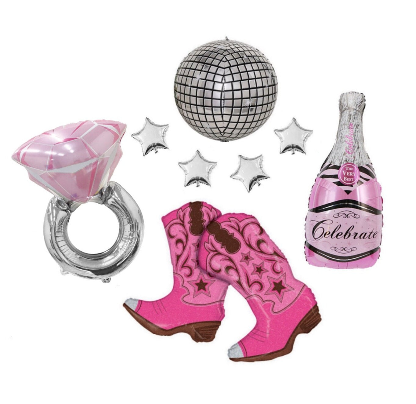 Disco Cowgirl Themed Balloons