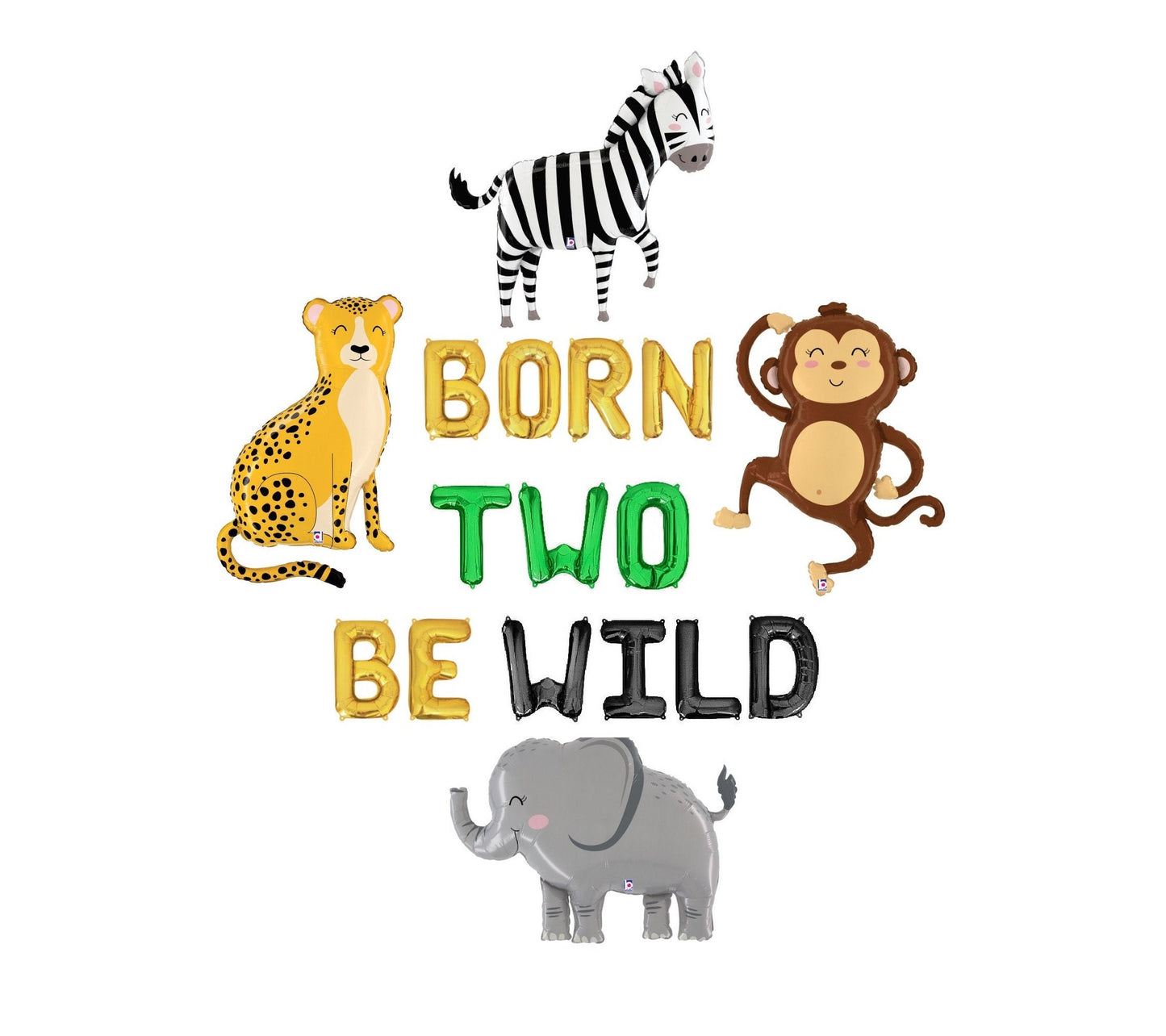 Born Two Be Wild 2nd Birthday Letter Balloon Kit