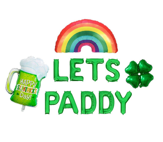 Lets Paddy With Shamrock Rainbow Letter Balloon Kit