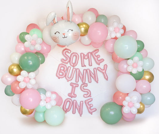 Some Bunny Is One With Flowers Balloon Garland Kit