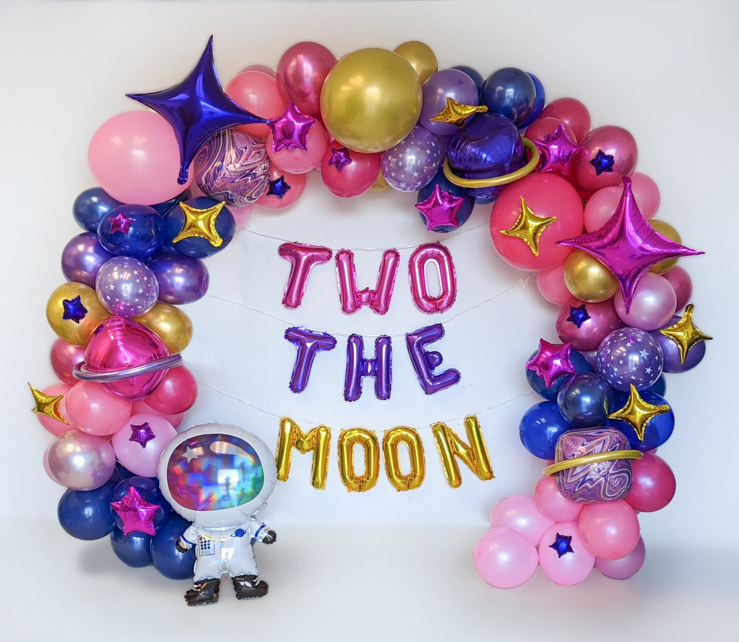 Purple / Pink Accents Two The Moon Balloon Garland Kit