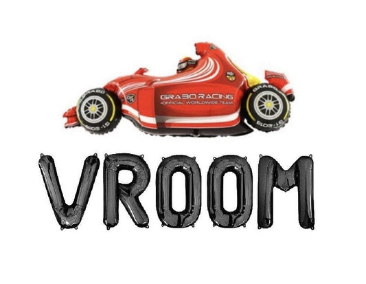 Vroom Racecar Themed Birthday Letter Balloon Kit