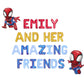 Custom Name And Her Amazing Friends Spiderman Birthday Letter Balloon Kit