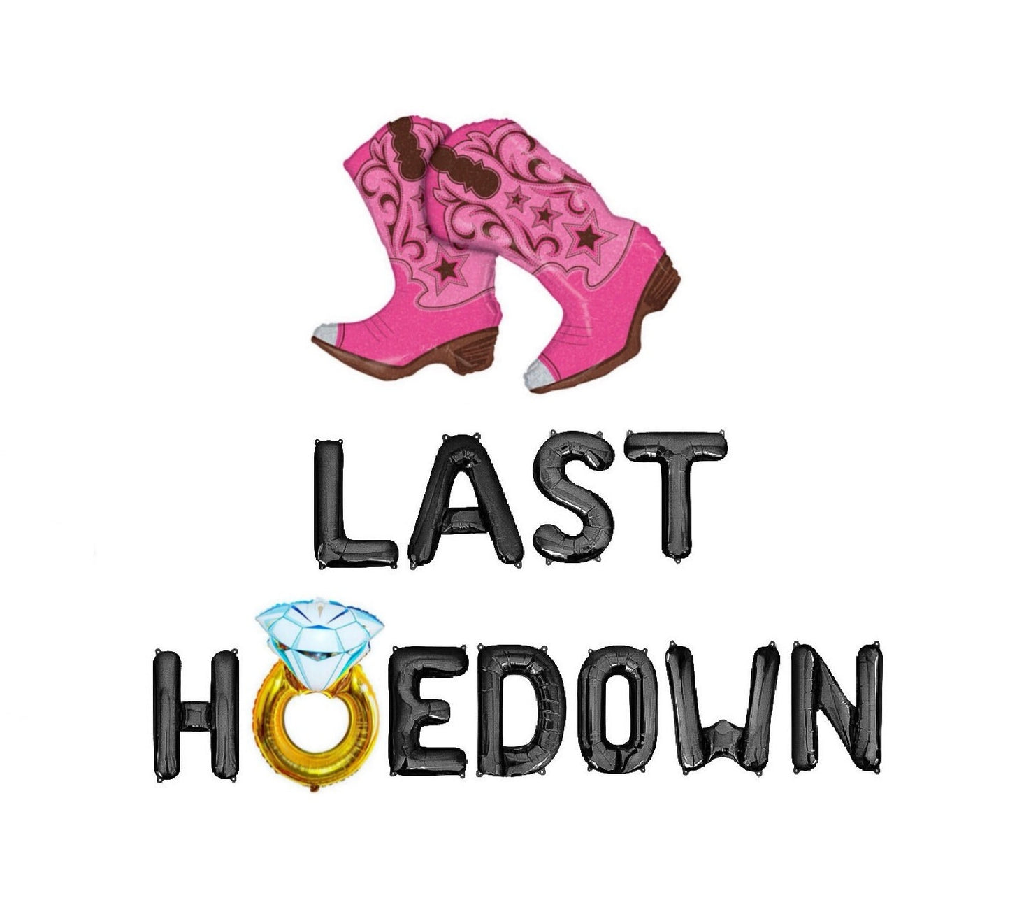 Last Hoedown Western Bachelorette Letter Balloon Kit