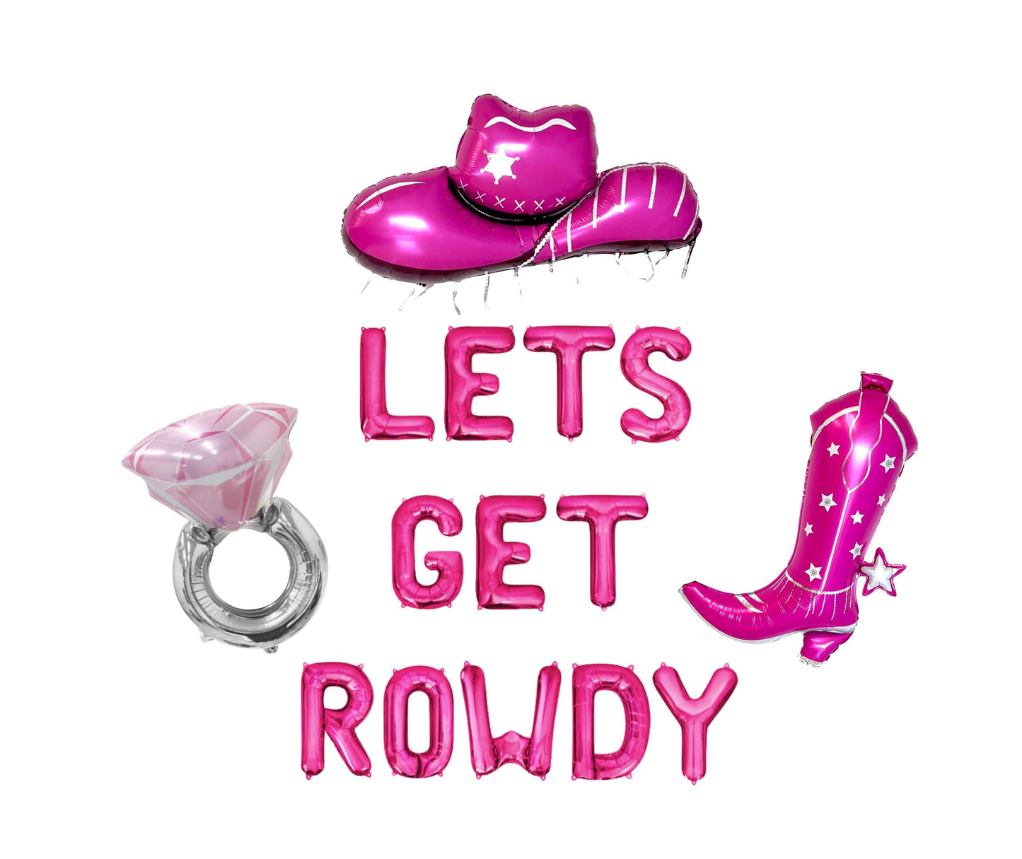 Let's Get Rowdy Letter Balloon Kit