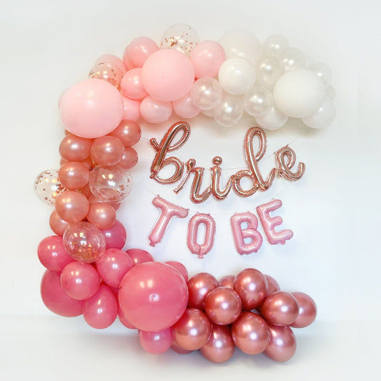 Bride To Be Rose and Pink Balloon Garland Kit