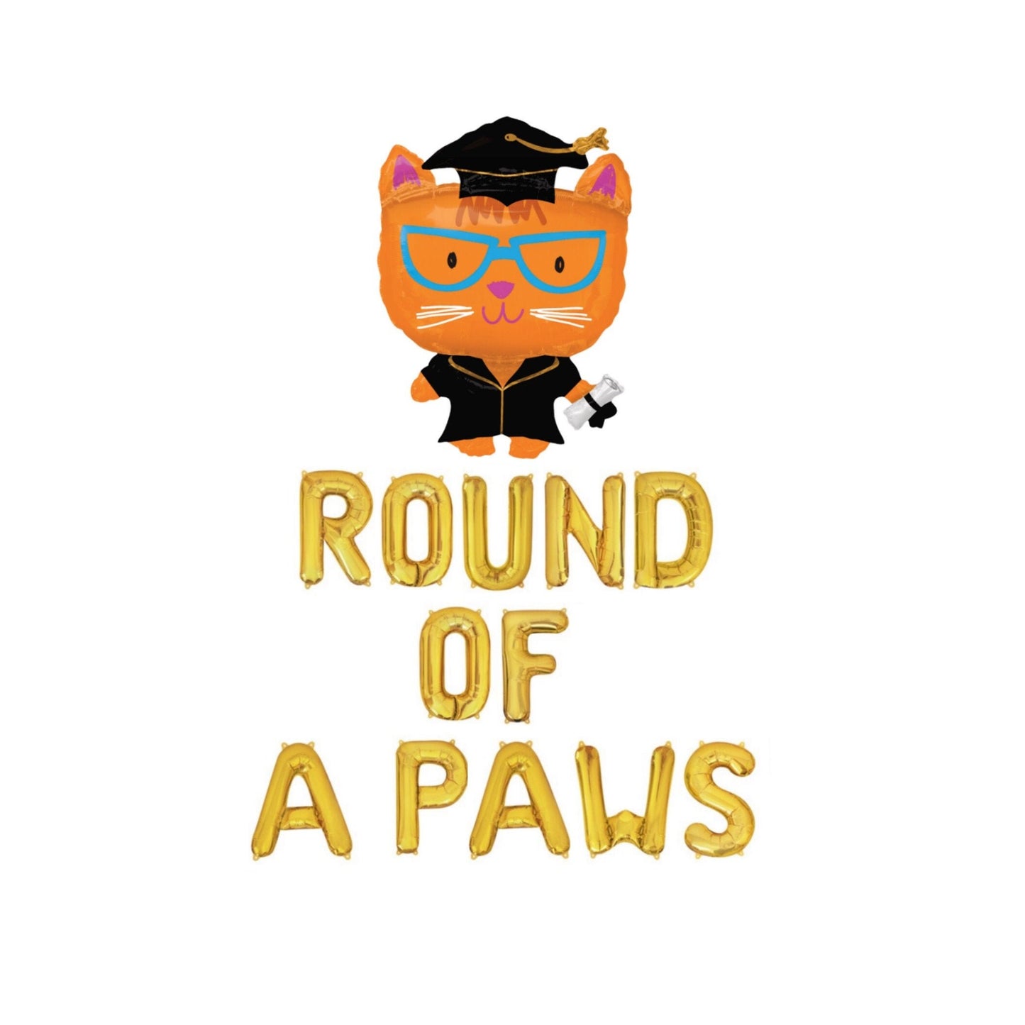 Round Of A Paws Graduation Letter Balloon Kit