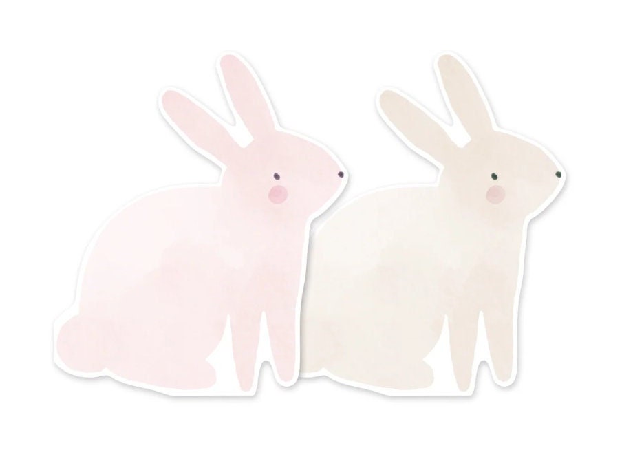 Water Color Bunny Shaped Paper Easter Themed Napkins