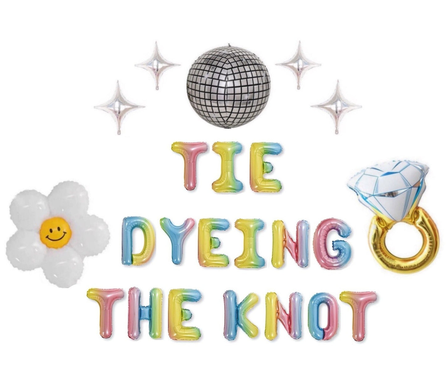 Tie Dyeing The Knot (Rainbow) Letter Balloon Kit