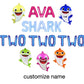 Custom Name Shark Two Two Two Letter Balloon Kit