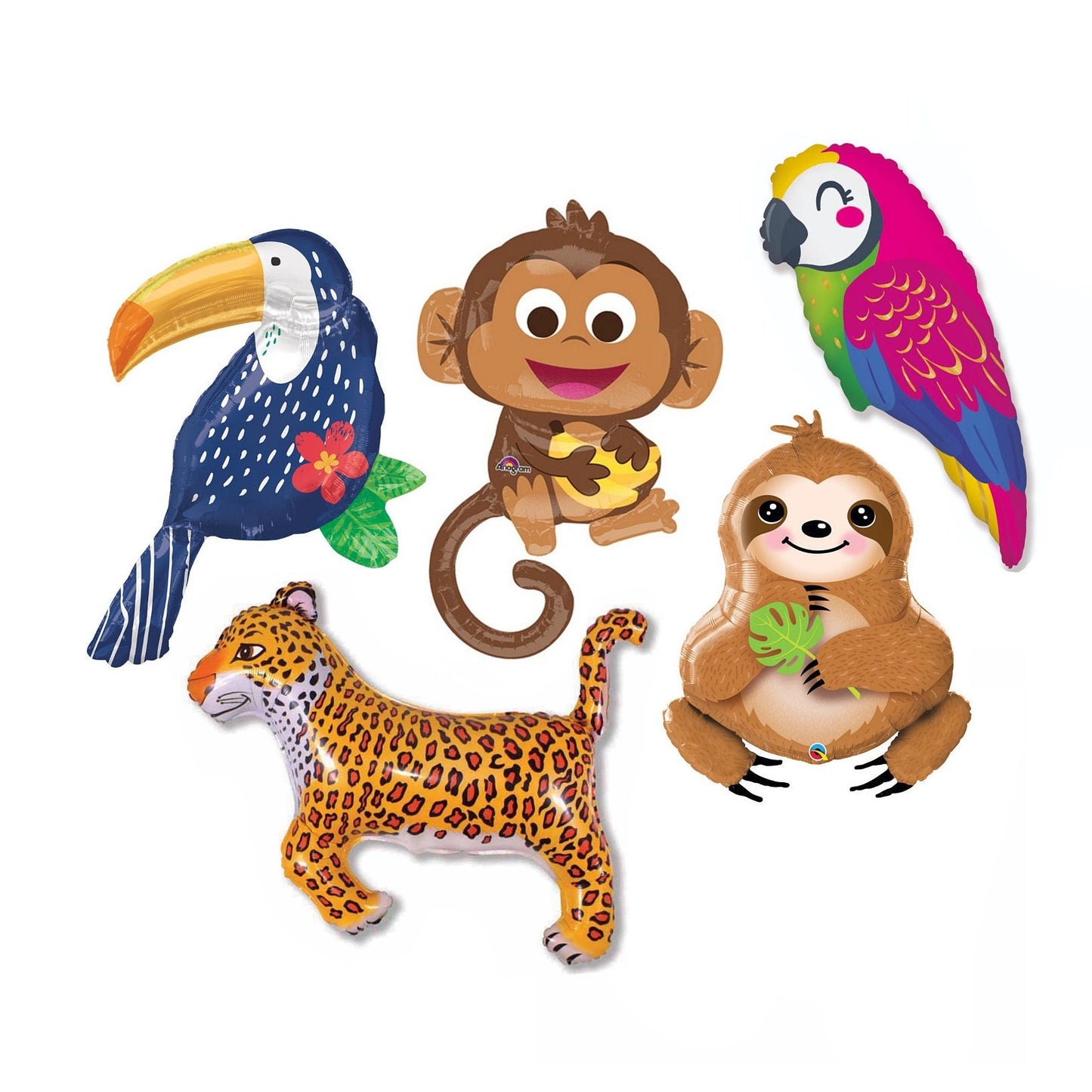 Tropical Jungle Animals Themed Balloons