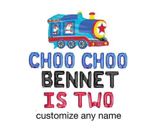 Choo Choo Custom Name Is Two Letter Balloon Kit