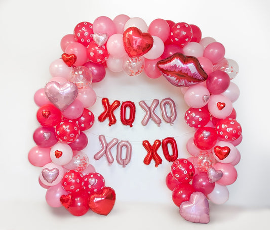 Valentines XOXO Pink and Red Balloon Garland Kit