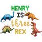 Custom Name Is Three Rex Dino Birthday Letter Balloon Kit