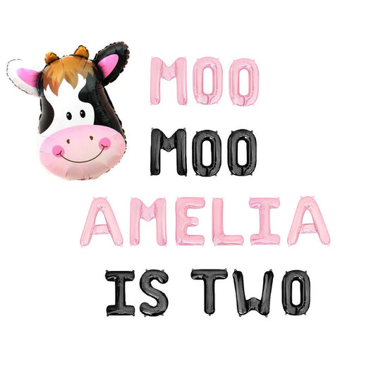 Moo Moo Custom Name Is Two Letter Balloon Kit