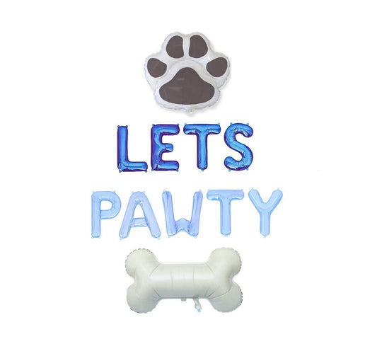 Lets Pawty Dog Themed Letter Balloon Kit