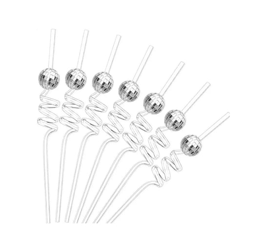 Disco Ball Swirly Straws