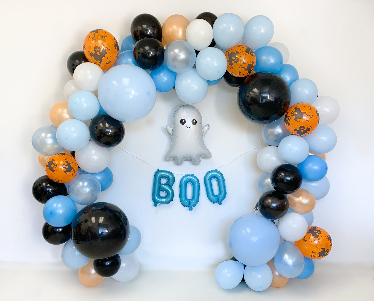 Blue Accent Boo Halloween Balloon Garland Kit