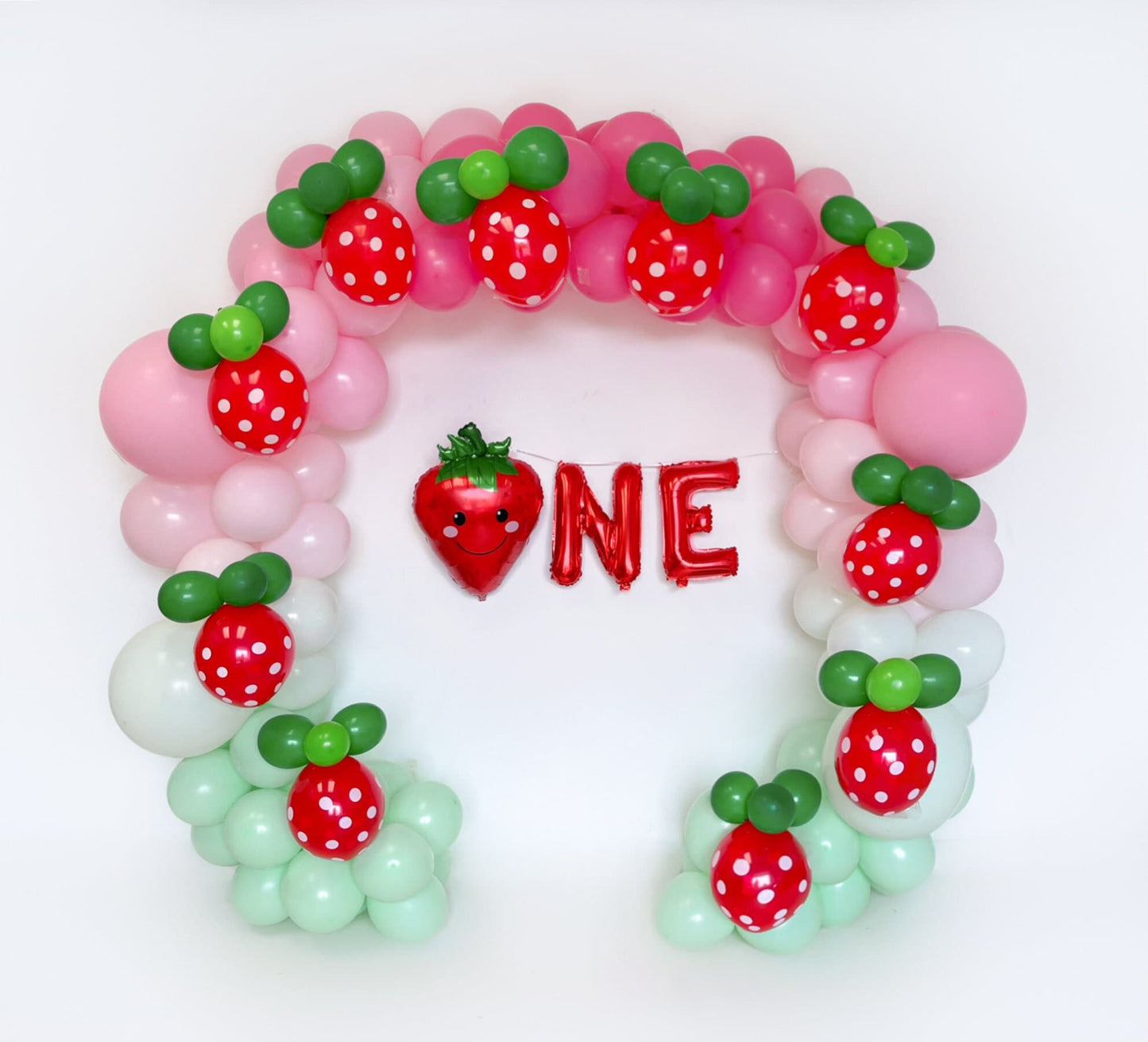 One Strawberry Birthday Balloon Garland Kit