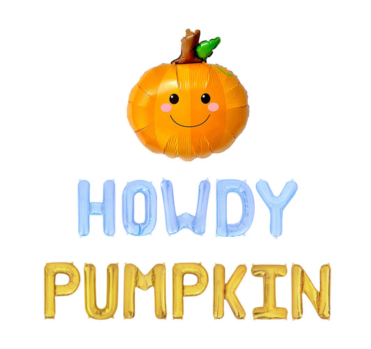 Howdy Pumpkin Letter Balloon Kit