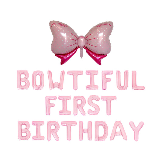 Bowtiful First Birthday Letter Balloon Kit