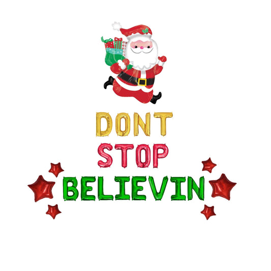 Dont Stop Believin Christmas Letter Balloon Kit