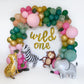 Safari Cutie Animals Wild One Balloon Garland Kit