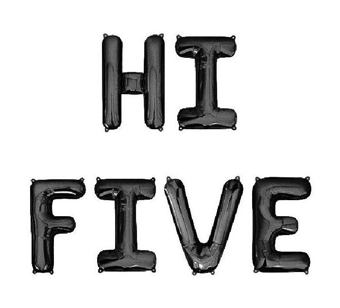 Hi Five 5th Birthday Letter Balloon Kit