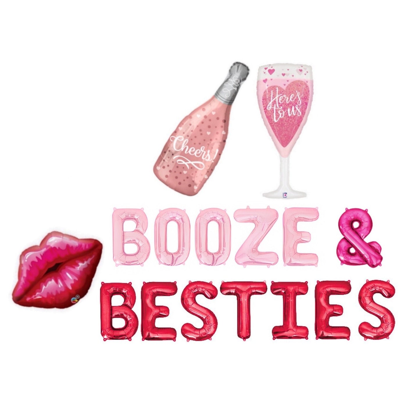 Booze & Besties Galentines Day Themed Letter Balloon Kit