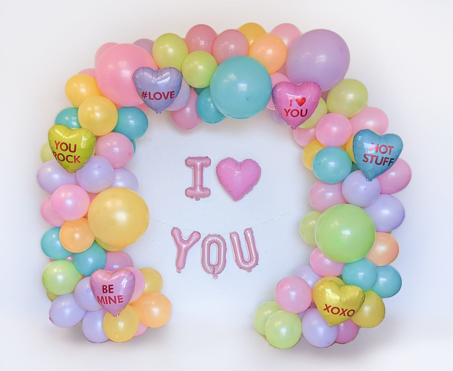 Candy Hearts Valentines Day Balloon Garland Kit