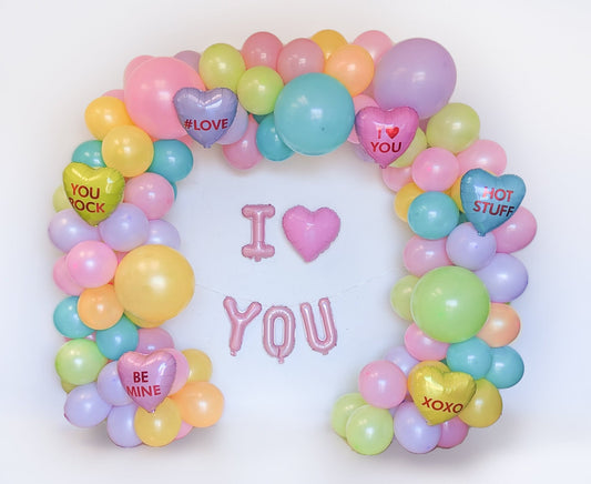 Candy Hearts Valentines Day Balloon Garland Kit