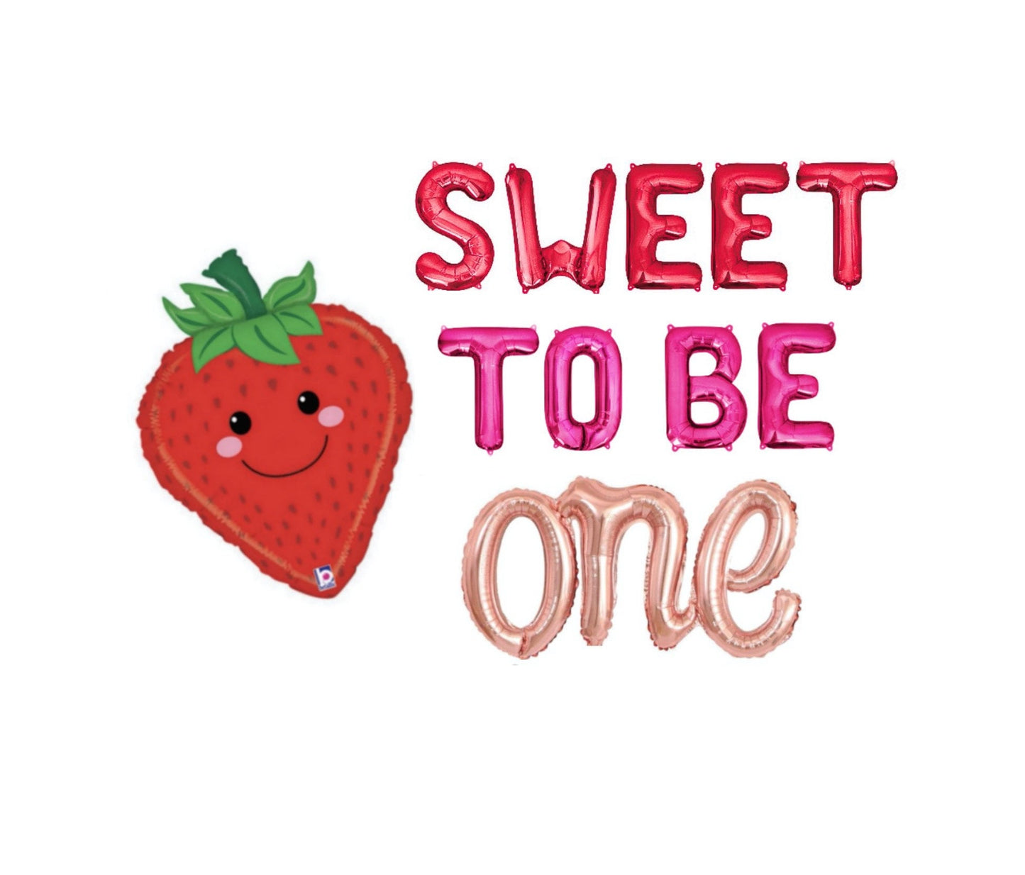 Sweet To Be One Strawberry Letter Balloon Kit