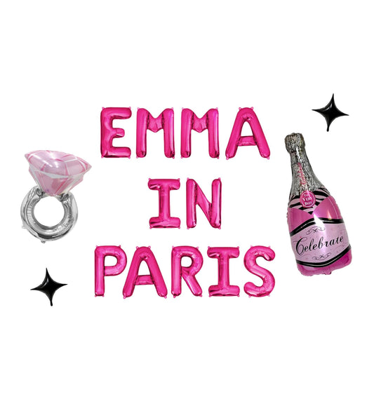 She's In Paris Custom Name Letter Balloon Kit