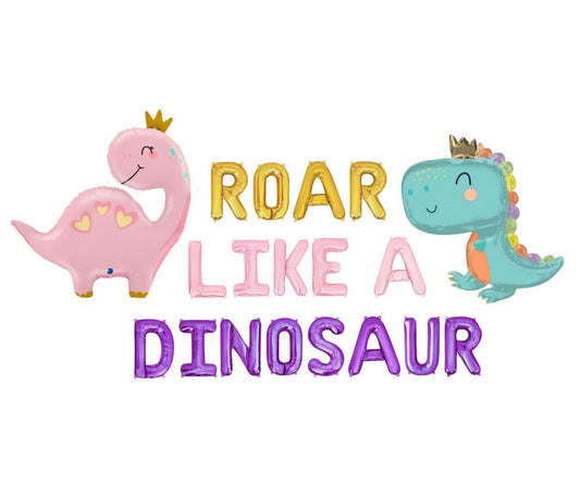 Roar Like A Dinosaur Dino Themed Letter Balloon Kit