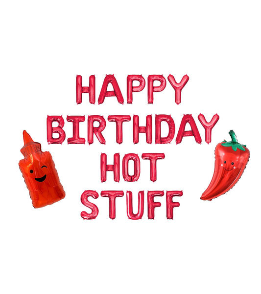 Happy Birthday Hot Stuff Letter Balloon Kit