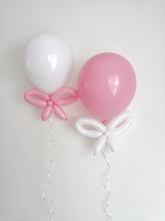 Pink Bow & White Bow Balloon Bouquet Kit