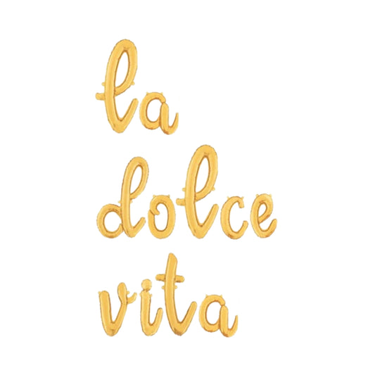 La Dolce Vita Gold Script Letter Balloon Kit